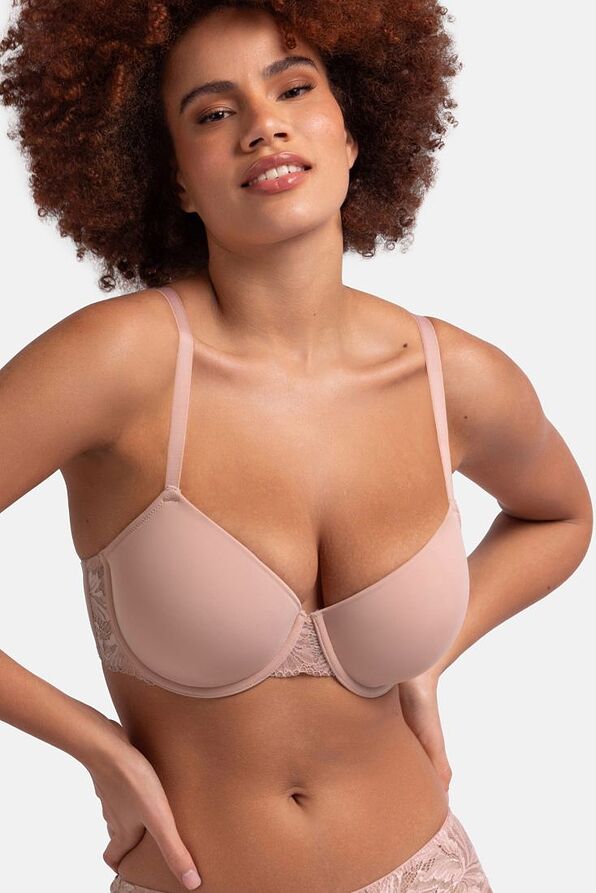 2-PACK WOMAN LIGHT PADDED WIRED DEMI BRA WITH LACE DETAILS