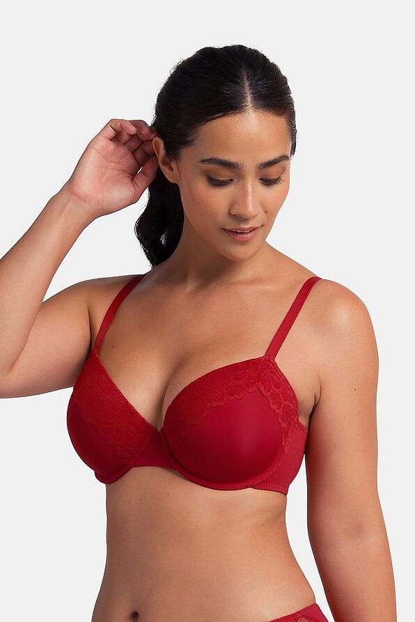 2-PACK WOMAN LIGHT PADDED DEMI BRA WITH FLORAL LACE - FLORIE-2PP