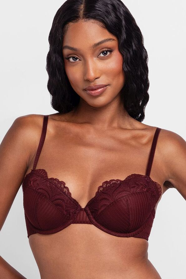 2-PACK DEMI BRA LIGHT PADDED WIRED WITH LACE-EMERSYN-2PP