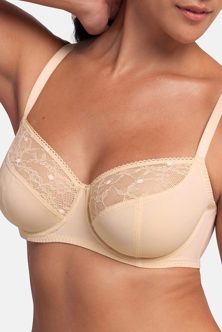 2-PACK ΓΥΝΑΙΚΕΙΟ ΣΟΥΤΙΕΝ FULL CUP ΧΩΡΙΣ ΕΝΙΣΥΣΗ ΜΕ ΜΠΑΝΕΛΑ ΚΑΙ FLORAL ΔΑΝΤΕΛΑ - ALMA-2PP