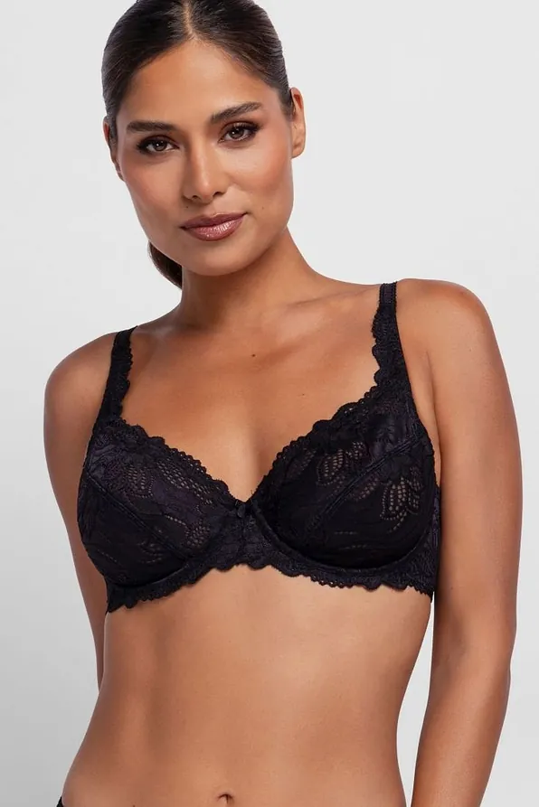 2-PACK CURVES BRA UNPADDED WIRED WITH FLORAL LACE-ANGIE-2PP NON PADDED