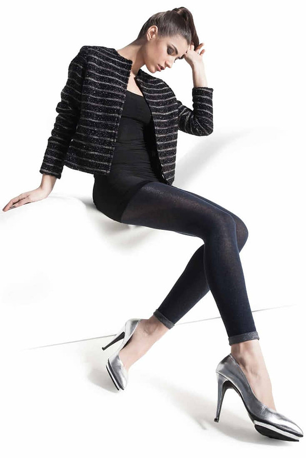 DPC-STARLET WOMAN LEGGINGS COTTON 300DEN WITH ALL OVER LUREX