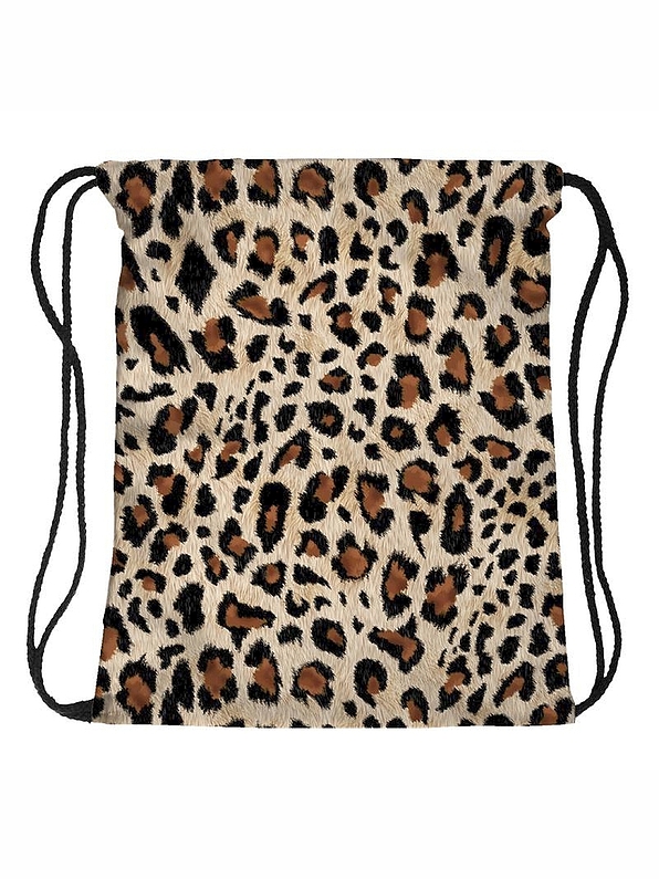 DRAWSTRING BAG, LEOPAR SKIN PATTERN