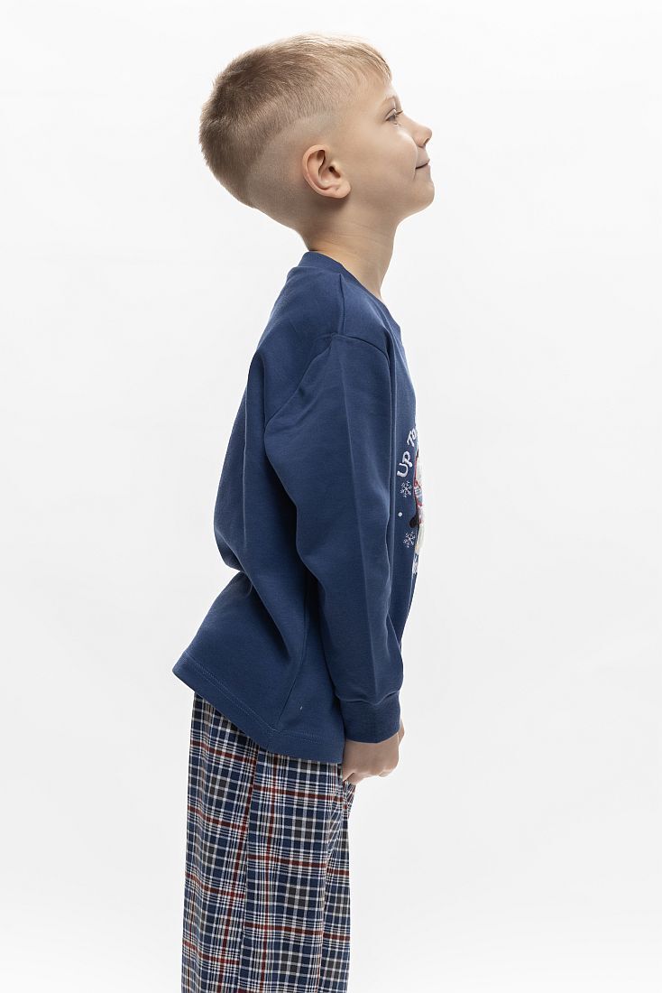 ΠΑΙΔΙΚΗ ΜΑΚΡΙΑ ΒΑΜΒΑΚΕΡΗ INTERLOCK ΠΙTΖΑΜΑ ΜΕ ΚΕΝΤΗΜΑ ΠΙΓΚΟΥΙΝΟ ΚΑΙ ΚΑΡΟ ΠΑΝΤΕΛΟΝΙ