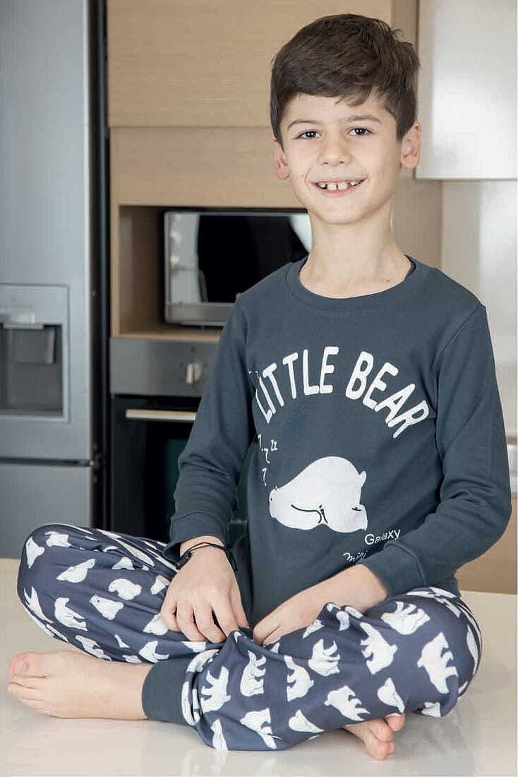 ΑΓΟΡΙΣΤΙΚΗ ΠΑΙΔΙΚΗ ΜΑΚΡΙΑ ΒΑΜΒΑΚΕΡΗ ΙΝΤΕΡΛΟΚ ΠΙΤΖΑΜΑ ΤΥΠΩΜΑ LITTLE BEAR ΜΠΑΤΖΑΚΙ ΜΕ ΛΑΣΤΙΧΟ