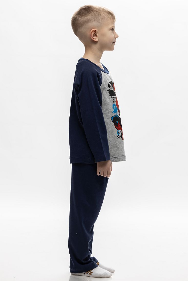 ΑΓΟΡΙΣΤΙΚΗ ΠΑΙΔΙΚΗ ΜΑΚΡΙΑ ΒΑΜΒΑΚΕΡΗ INTERLOCK ΠΙΤΖΑΜΑ ΜΕ ΤΥΠΩΜΑ SPIDERMAN