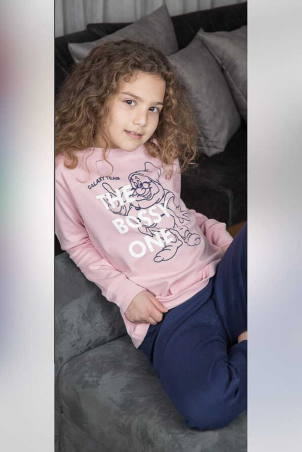 GIRL TEENS LONG COTTON INTERLOCK PYJAMAS WISE DWARF PRINT