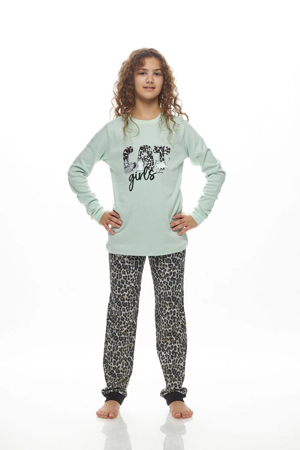 ΚΟΡΙΤΣΙΣΤΙΚΗ ΕΦΗΒΙΚΗ ΜΑΚΡΙΑ ΒΑΜΒΑΚΕΡΗ ΙΝΤΕΡΛΟΚ ΠΙΤΖΑΜΑ ΜΕ ΤΥΠΩΜΑ CAT GIRLS & ΠΑΝΤΕΛΟΝΙ ANIMAL ΣΤΕΝΗ ΓΡΑΜΜΗ