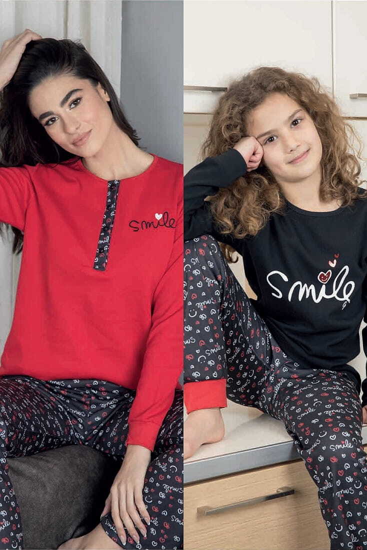 ΚΟΡΙΤΣΙΣΤΙΚΗ ΕΦΗΒΙΚΗ ΒΑΜΒΑΚΕΡΗ INTERLOCK ΜΑΚΡΙΑ ΠΙΤΖΑΜΑ ΤΥΠΩΜΑ SMILE ΛΑΣΤΙΧΟ ΣΤΟ ΜΠΑΤΖΑΚΙ_x000D_ΙΝΤΕΡΛΟΚ