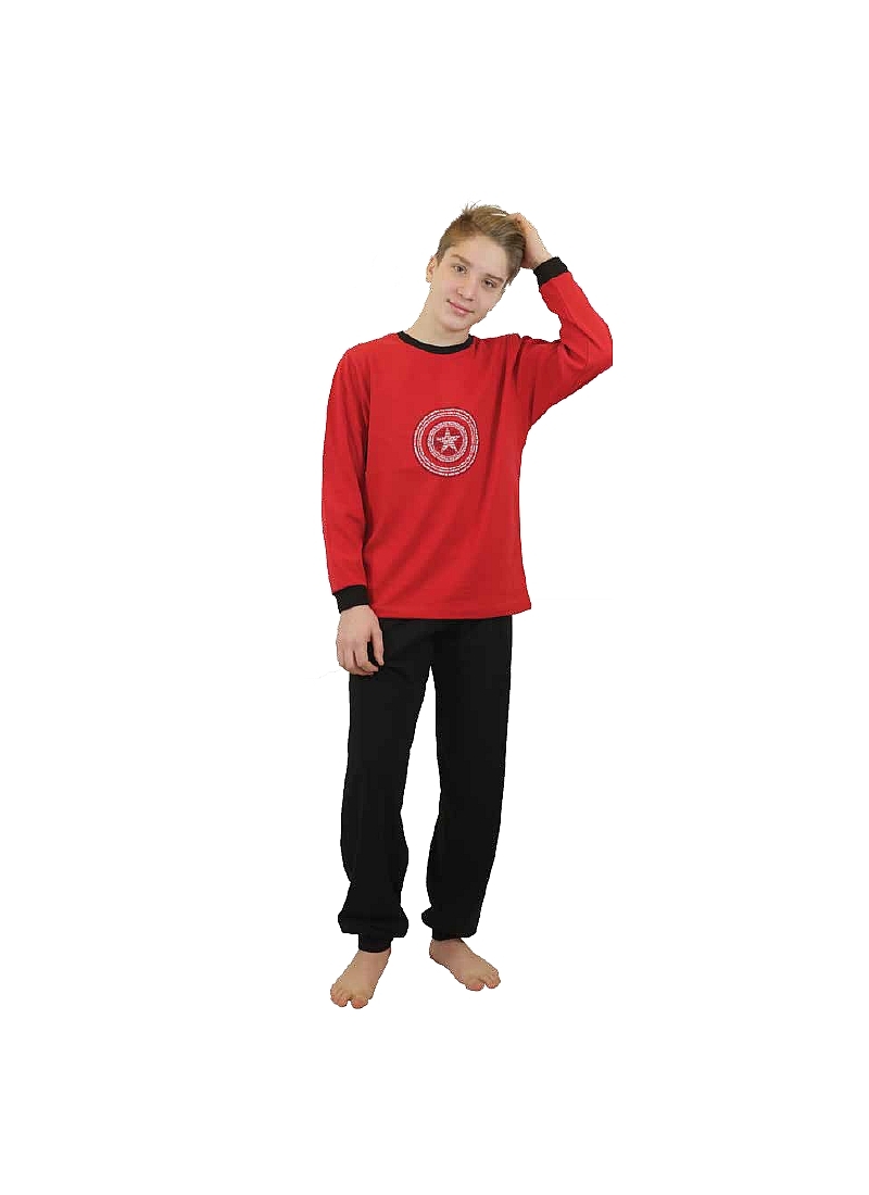 GALAXY - ΕΦΗΒΙΚΗ ΠΥΖΑΜΑ ΙΝΤΕΡΛΟΚ ME ΤΥΠΩΜΑ ΑΣΠΙΔΑ & ΡΙΠ ΜΑΝΙΚΙ-ΠΑΝΤΕΛΟΝΙ