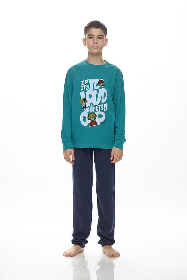 BOY TEEN LONG COTTON INTERLOCK PUNTO DI ROMA PYJAMAS WITH PRINT IF IT'S TOO LOUD YOU ARE TOO OLD
