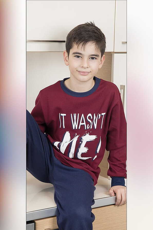 BOY TEENS LONG COTTON PYJAMAS IT WASN'T ME PRINT