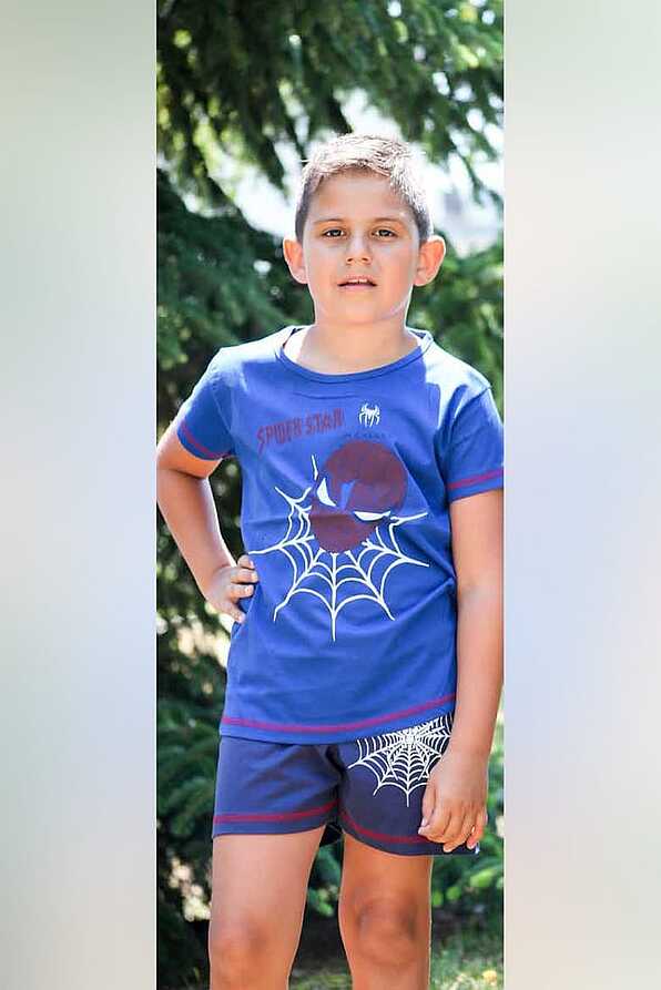 ΑΓΟΡΙΣΤΙΚΗ ΠΑΙΔΙΚΗ ΚΟΝΤΗ ΒΑΜΒΑΚΕΡΗ ΠΙΤΖΑΜΑ ΜΕ ΤΥΠΩΜΑ SPIDERMAN
