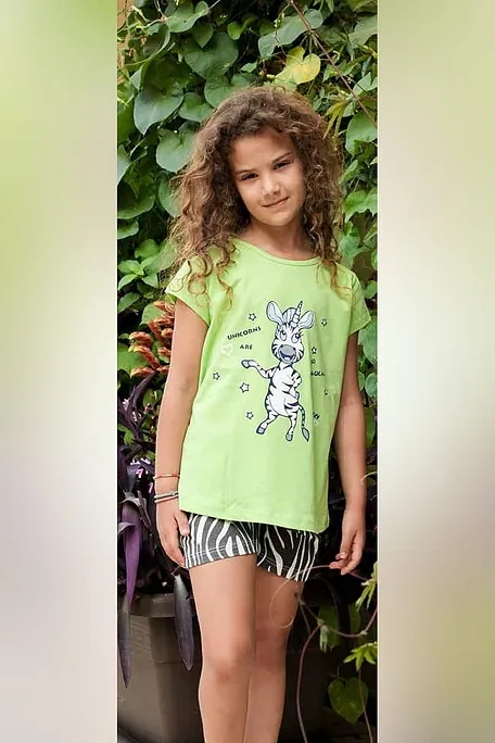 ΚΟΡΙΤΣΙΣΤΙΚΗ ΠΑΙΔΙΚΗ ΚΟΝΤΗ ΒΑΜΒΑΚΕΡΗ ΠΙΤΖΑΜΑ ΜΕ ΤΥΠΩΜΑ ANIMAL ZEBRA