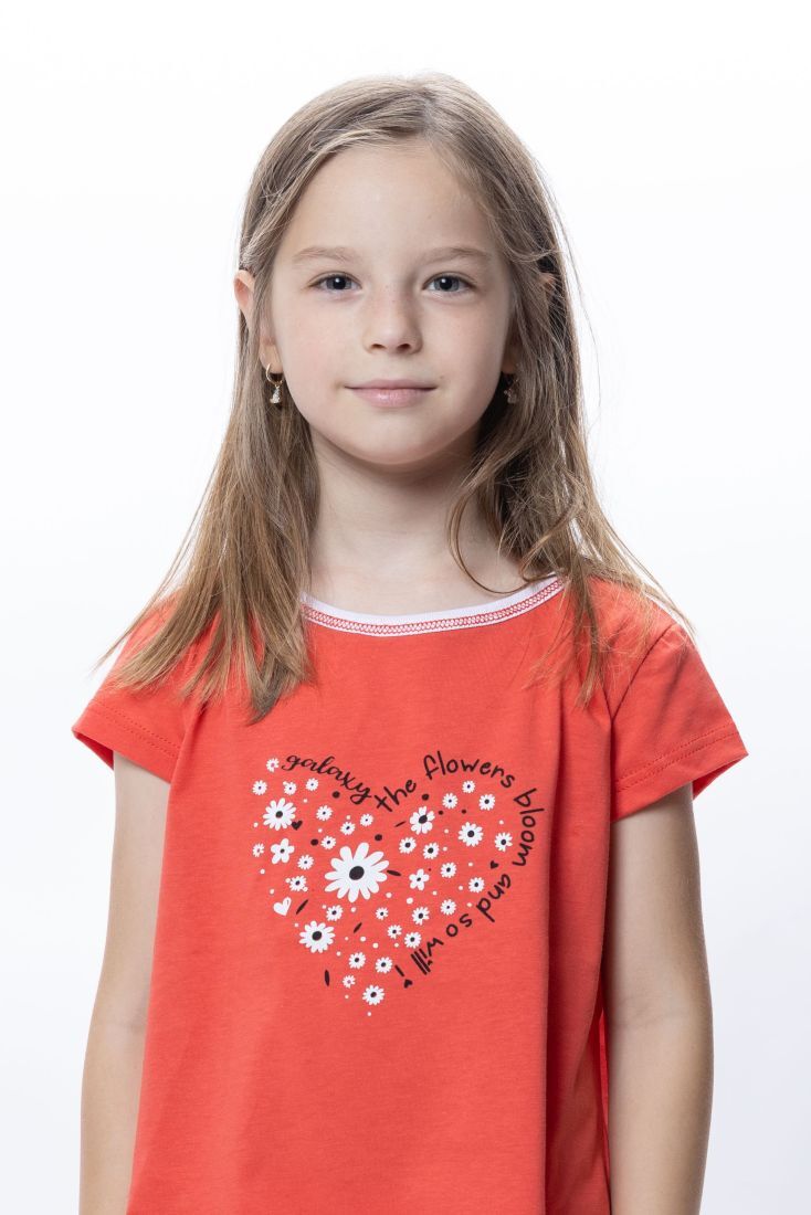 ΚΟΡΙΤΣΙΣΤΙΚΗ ΠΑΙΔΙΚΗ ΚΟΝΤΗ ΒΑΜΒΑΚΕΡΗ ΠΙΤΖΑΜΑ ΜΕ ΤΥΠΩΜΑ FLORAL & ΚΑΡΔΙΑ