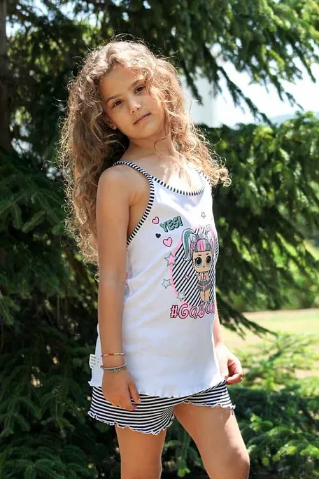 ΚΟΡΙΤΣΙΣΤΙΚΗ ΠΑΙΔΙΚΗ ΚΟΝΤΗ ΒΑΜΒΑΚΕΡΗ ΠΙΤΖΑΜΑ ΜΕ ΤΥΠΩΜΑ LOL ΚΑΙ ΡΙΓΕ ΣΟΡΤΣ