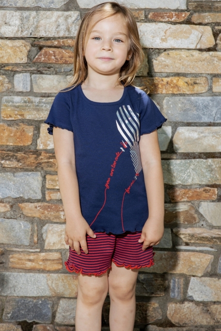 ΚΟΡΙΤΣΙΣΤΙΚΗ ΠΑΙΔΙΚΗ ΚΟΝΤΗ ΒΑΜΒΑΚΕΡΗ ΠΙΤΖΑΜΑ ΜΕ ΤΥΠΩΜΑ ΚΑΡΔΙΕΣ ΚΑΙ ΡΙΓΕ ΣΟΡΤΣ