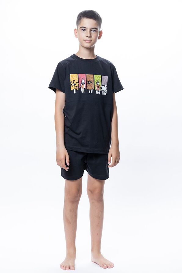 BOY TEENS SHORT COTTON PYJAMAS WITH DOG GANG PRINT