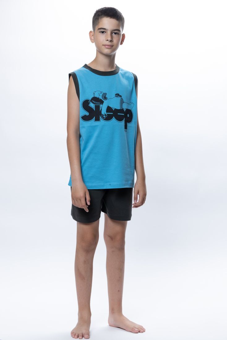 ΑΓΟΡΙΣΤΙΚΗ ΕΦΗΒΙΚΗ ΚΟΝΤΗ ΒΑΜΒΑΚΕΡΗ ΠΙΤΖΑΜΑ ΜΕ ΤΥΠΩΜΑ FUNNY SLEEP