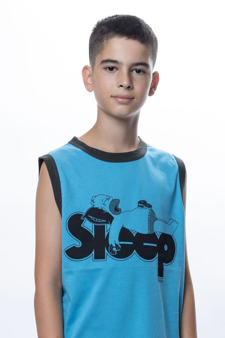 ΑΓΟΡΙΣΤΙΚΗ ΕΦΗΒΙΚΗ ΚΟΝΤΗ ΒΑΜΒΑΚΕΡΗ ΠΙΤΖΑΜΑ ΜΕ ΤΥΠΩΜΑ FUNNY SLEEP