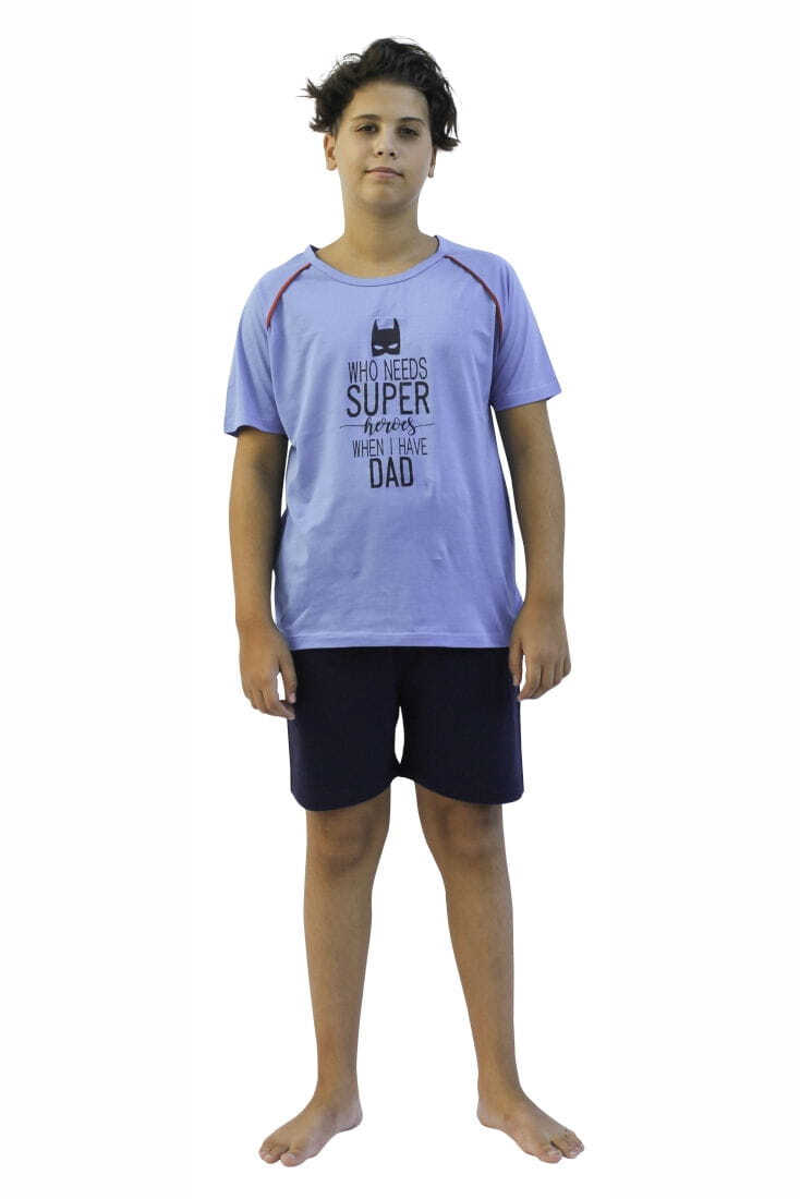 ΑΓΟΡΙΣΤΙΚΗ SUPER HERO DAD ΕΦΗΒΙΚΗ ΒΑΜΒΑΚΕΡΗ KONTH ΠΥΤΖΑΜΑ ΚΟΝΤΟ ΜΑΝΙΚΙ