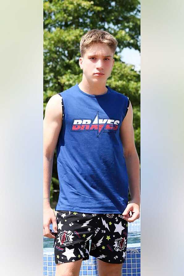 BOY TEENS SHORT COTTON PYJAMAS BRAVES PRINT