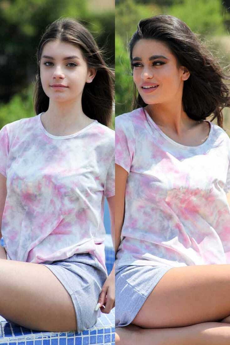 ΓΥΝΑΙΚΕΙΑ ΚΟΝΤΗ ΒΑΜΒΑΚΕΡΗ ΠΙΤΖΑΜΑ ΜΕ ΤΥΠΩΜΑ TIE-DYE ΞΕΒΑΜΜΕΝΟ