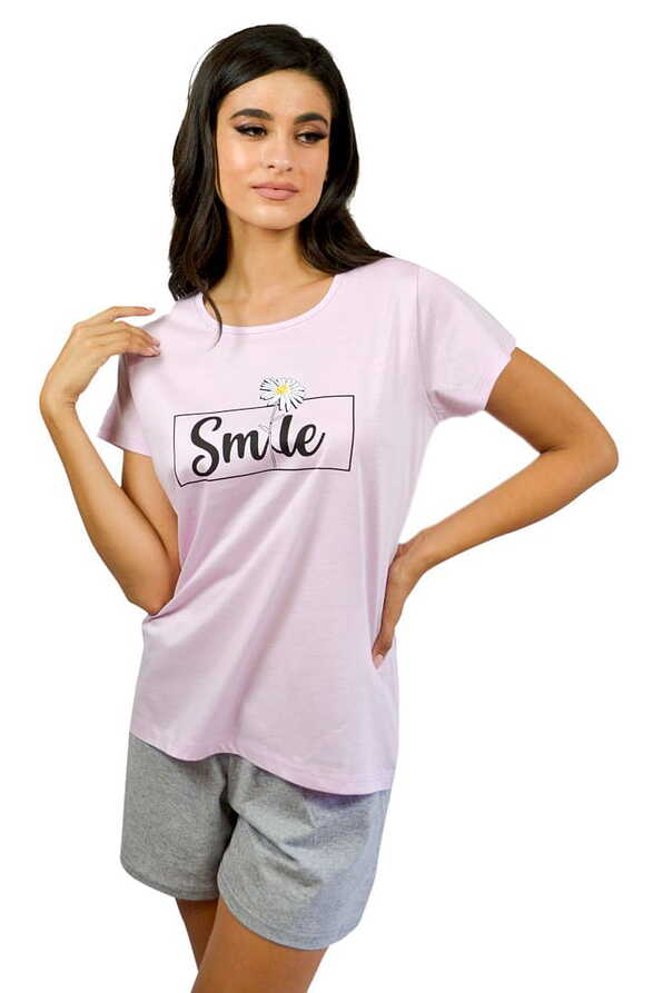 ΓΥΝΑΙΚΕΙΟ ΒΑΜΒΑΚΕΡΟ T-SHIRT ΜΕ ΤΥΠΩΜΑ SMILE