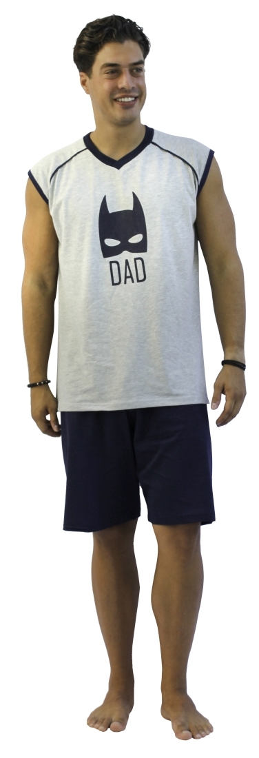 MAN COTTON SHORT PYJAMAS DAD SLEEVELESS