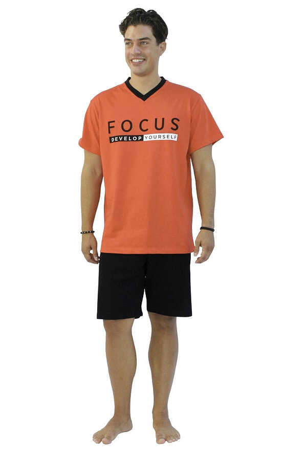 MAN COTTON SHORT PYJAMAS FOCUS SHORT SLEEVES IN PLUS SIZES TOO
