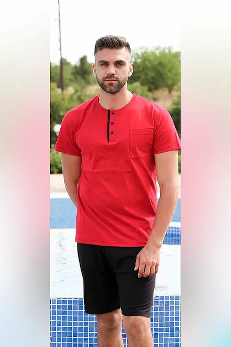 ΑΝΔΡΙΚΗ ΒΑΜΒΑΚΕΡΗ ΠΙΤΖΑΜΑ ΣΕΤ 3 ΤΜΧ ΚΟΝΤΟ ΚΑΙ ΜΑΚΡΥ ΠΑΝΤΕΛΟΝΙ ΜΟΝΟΧΡΩΜΗ ΜΕ ΤΣΕΠΗ