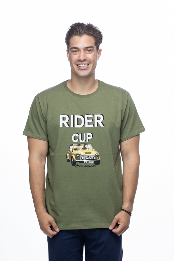 MAN COTTON T-SHIRT WITH RIDER CUP PRINT