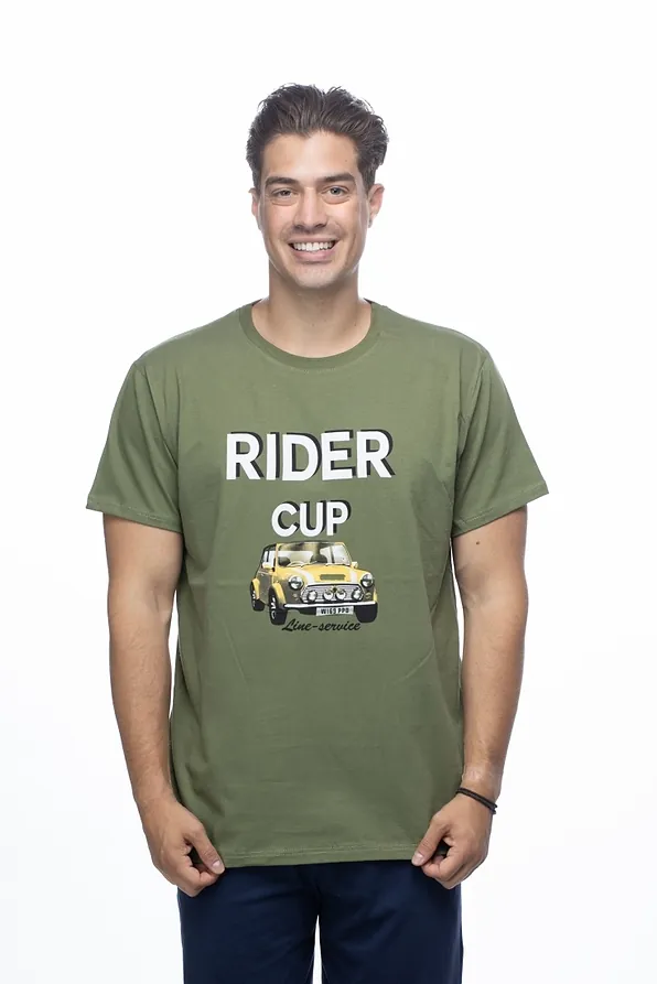 ΑΝΔΡΙΚΟ ΒΑΜΒΑΚΕΡΟ T-SHIRT ΜΕ ΤΥΠΩΜΑ RIDER CUP