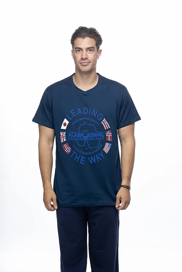 ΑΝΔΡΙΚΟ ΒΑΜΒΑΚΕΡΟ T-SHIRT ΜΕ ΤΥΠΩΜΑ LEADING THE WAY