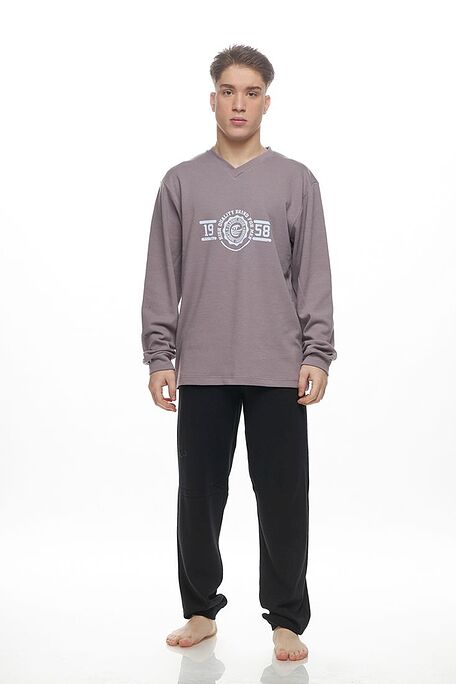 MAN LONG COTTON INTERLOCK PUNTO DI ROMA PYJAMAS WITH CUFFED SLEEVES AND LEGS