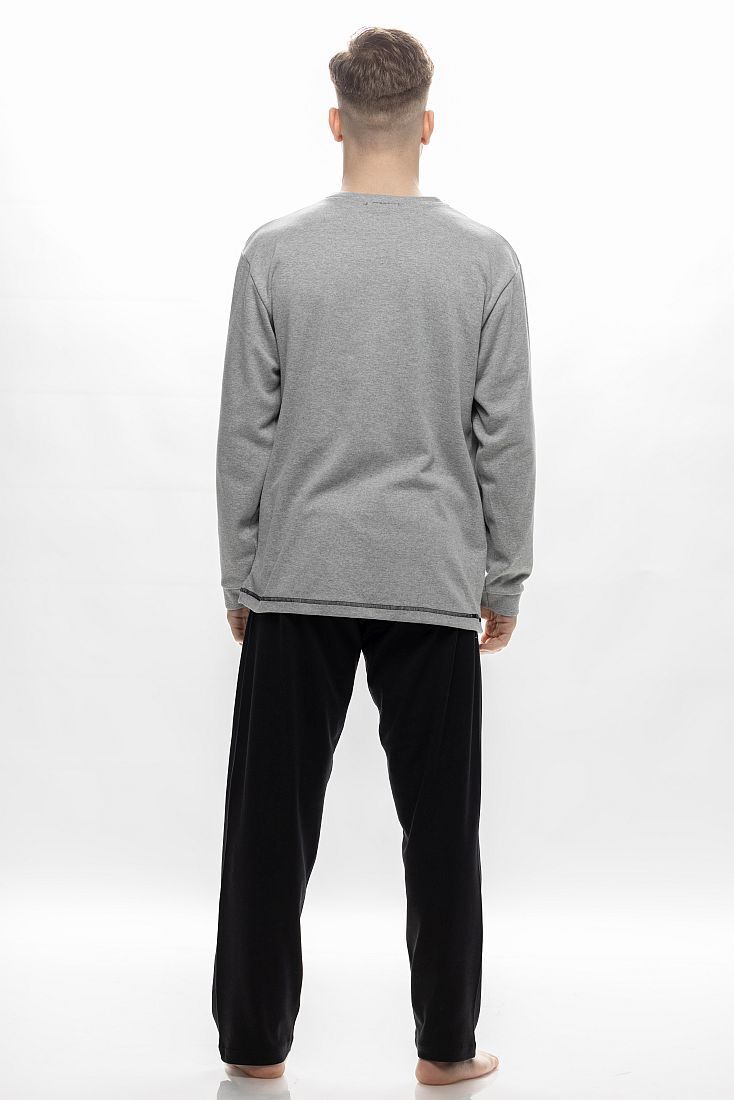 MAN LONG COTTON PYJAMAS WITH CHRISTMAS PRINT "GNOME FOR THE HOLYDAYS"