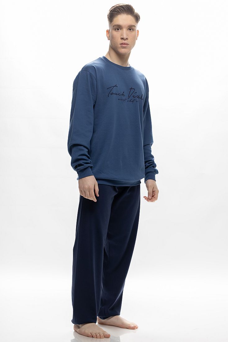 ΑΝΤΡΙΚΗ ΜΑΚΡΙΑ ΒΑΜΒΑΚΕΡΗ INTERLOCK ΠΙΤΖΑΜΑ ΜΕ ΤΥΠΩΜΑ "TOUCH DISPLAY ACCEPT WHAT WAS"