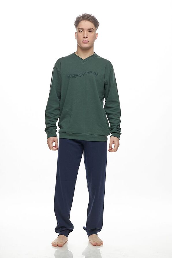 MAN LONG COTTON INTERLOCK PUNTO DI ROMA PYJAMAS WITH CUFFED SLEEVES AND LEGS