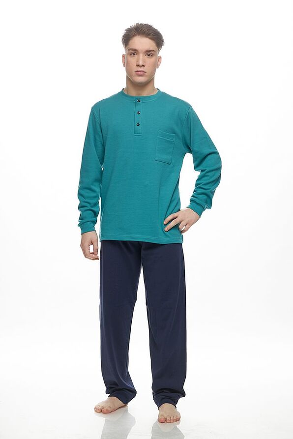MAN LONG COTTON INTERLOCK PYJAMAS WITH SERAPH OPENING AND CHEST POCKET