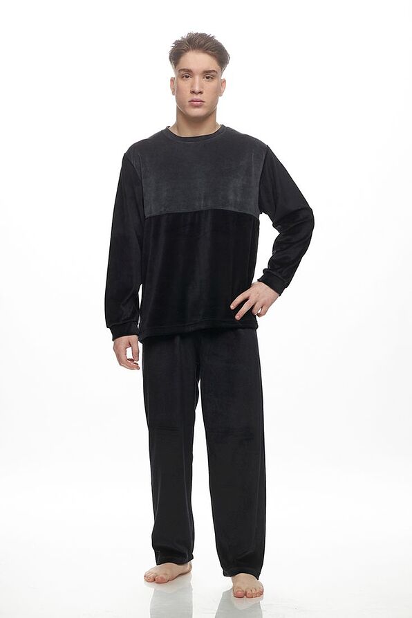 MAN LONG VELVET PYJAMAS WITH CUFFED SLEEVES AND LEGS