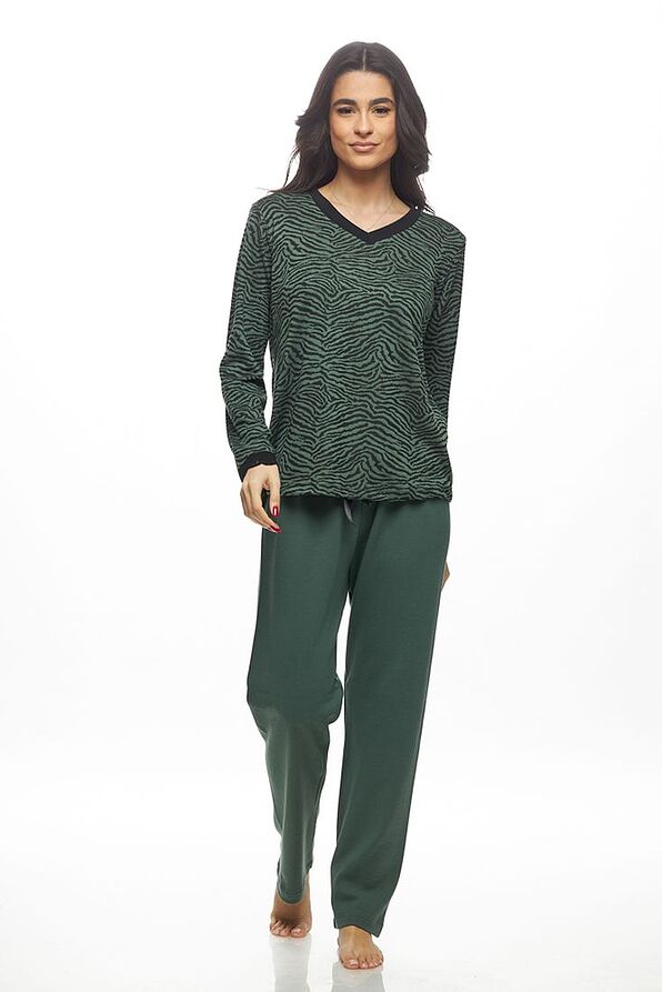 WOMAN LONG COTTON INTERLOCK PYJAMAS WITH ANIMAL ZEBRA PRINT