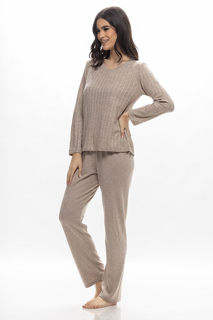 ΓΥΝΑΙΚΕΙΑ ΜΑΚΡΙΑ ΒΑΜΒΑΚΕΡΗ ΠΙΤΖΑΜΑ ΜΟΝΟΧΡΩΜΗ ΜΕ CASMIRE ΠΛΕΞΗ