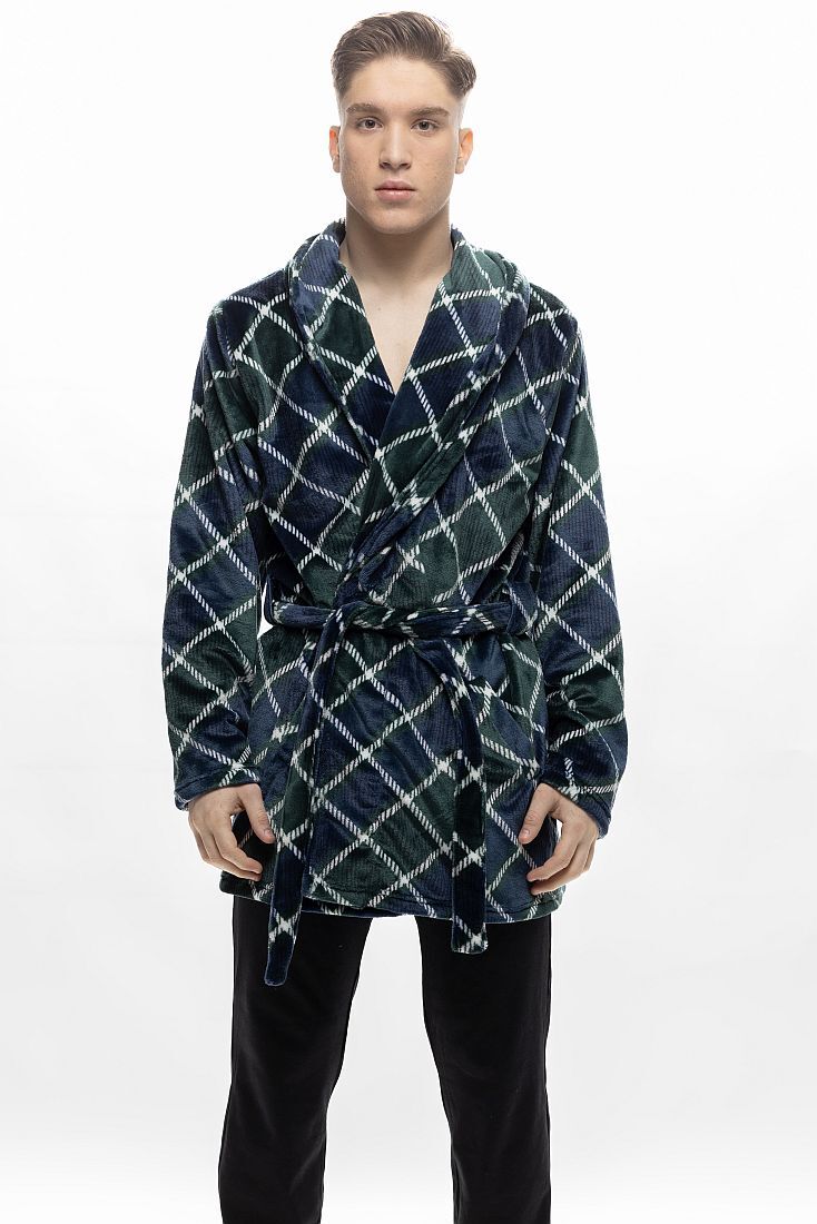 ΑΝΔΡΙΚΗ ΚΟΝΤΗ ΡΟΜΠΑ FLEECE ΜΕ ΚΑΡΟ ΣΧΕΔΙΟ