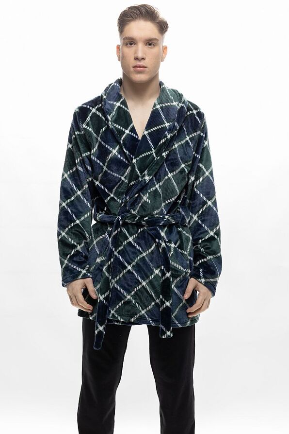 ΑΝΔΡΙΚΗ ΚΟΝΤΗ ΡΟΜΠΑ FLEECE ΜΕ ΚΑΡΟ ΣΧΕΔΙΟ