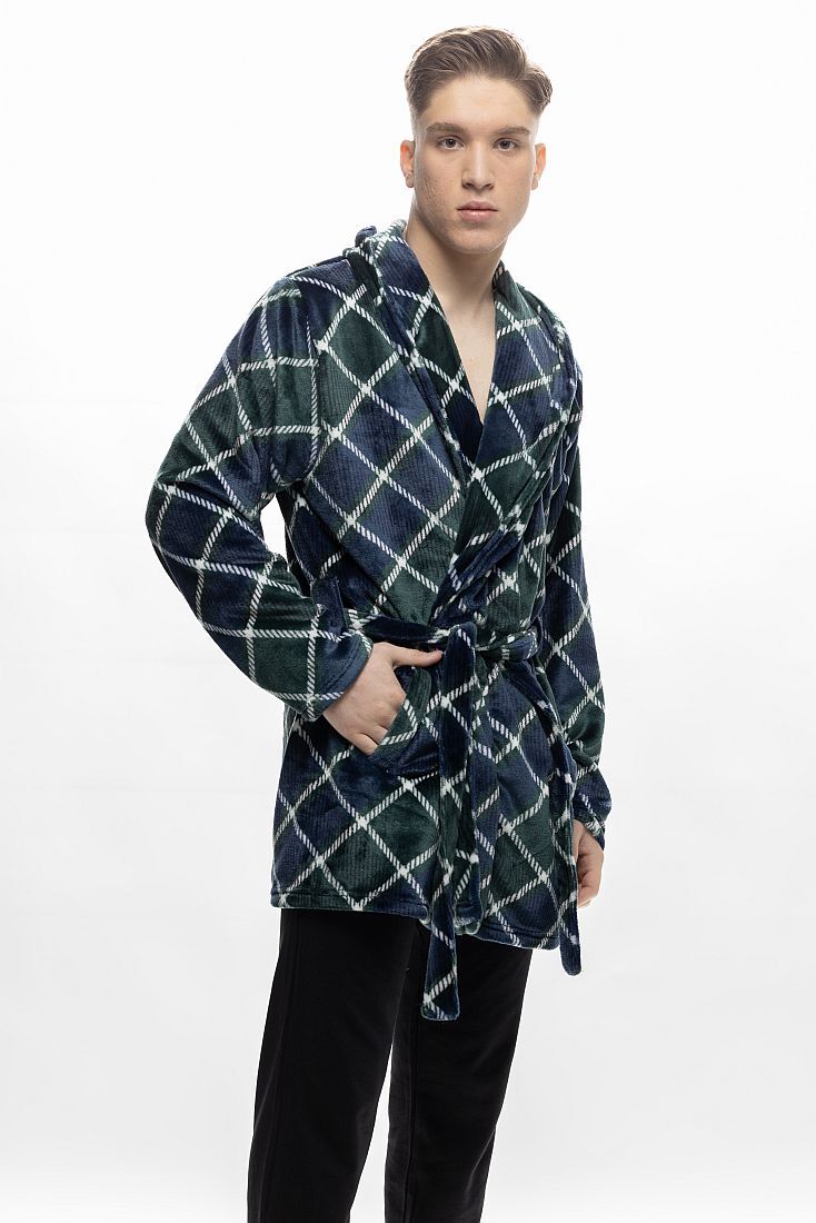 ΑΝΔΡΙΚΗ ΚΟΝΤΗ ΡΟΜΠΑ FLEECE ΜΕ ΚΑΡΟ ΣΧΕΔΙΟ