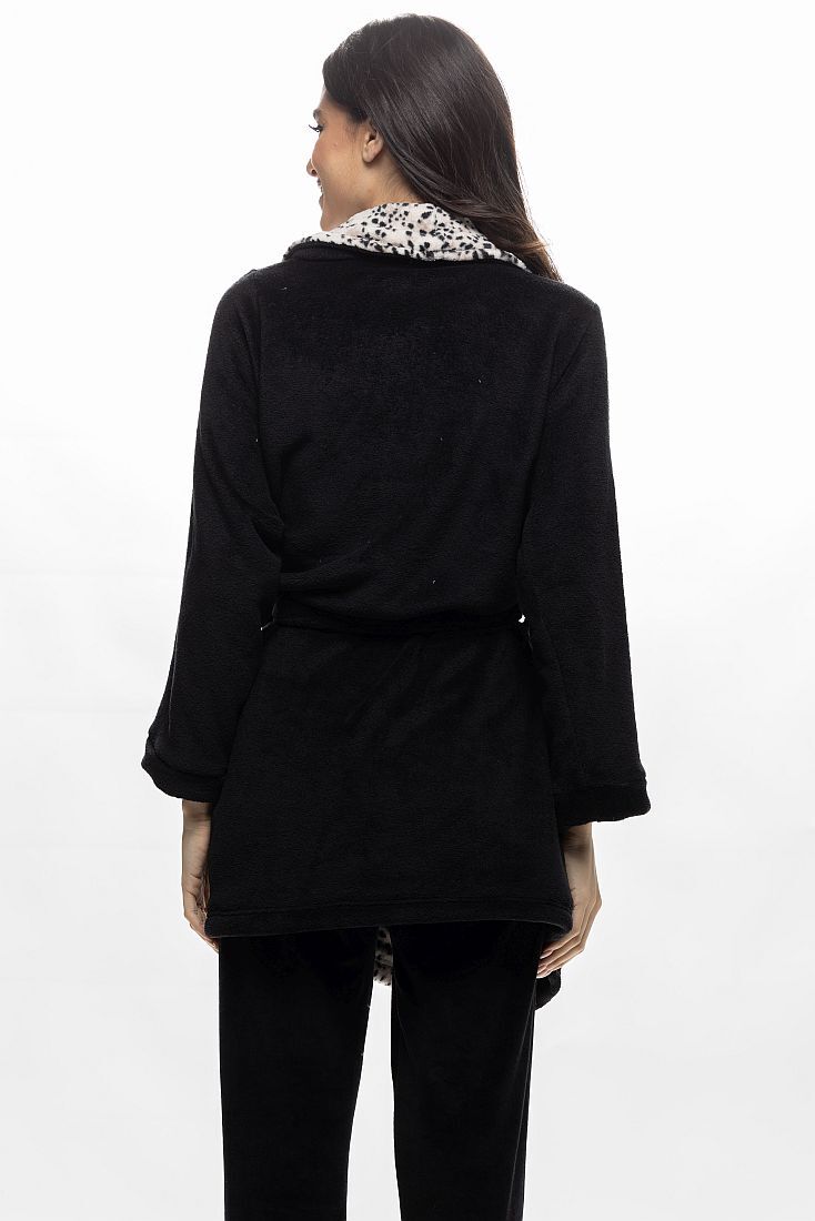 ΓΥΝΑΙΚΕΙΑ ΚΟΝΤΗ ΡΟΜΠΑ FLEECE ΜΟΝΟΧΡΩΜΗ ΜΕ ΑΝΙΜΑΛ ΠΕΤΑ