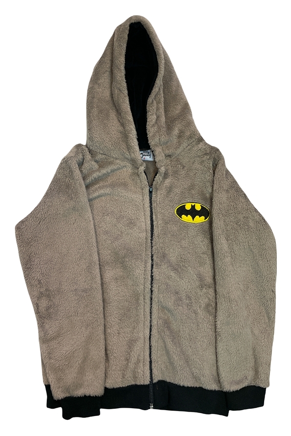 BOY TEENS SHORT ROBE BATMAN FLEECE WITH ZIP AND HOODY