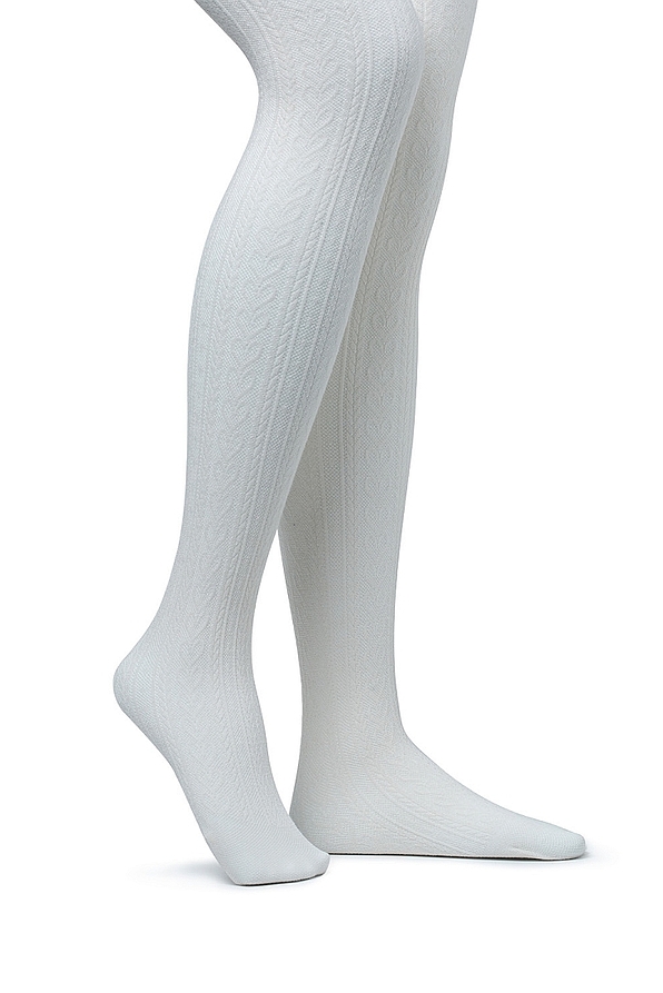 GIRL COTTON FASHION TIGHTS WITH VERTICAL PATTERN AND HEARTS