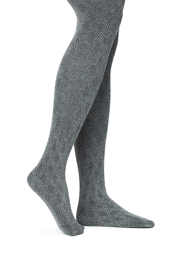 GIRL VISCOSE FASHION TIGHTS WITH SILVER LUREX AND DIAMONDS PATTERN