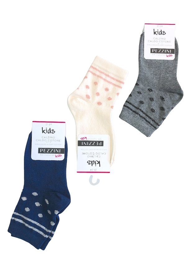 GIRL COTTON FASHION SOCKS WITH DOTS OR STRIPES PATTERN AND LUREX